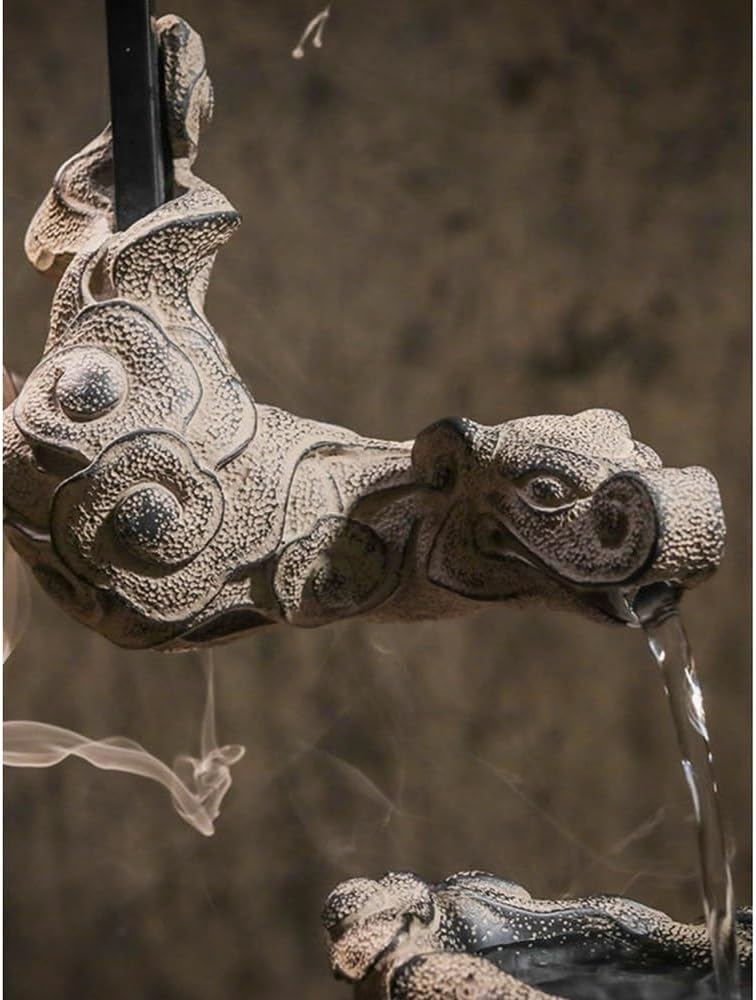 Tabletop Resin Dragon Fountain with Circulating Water