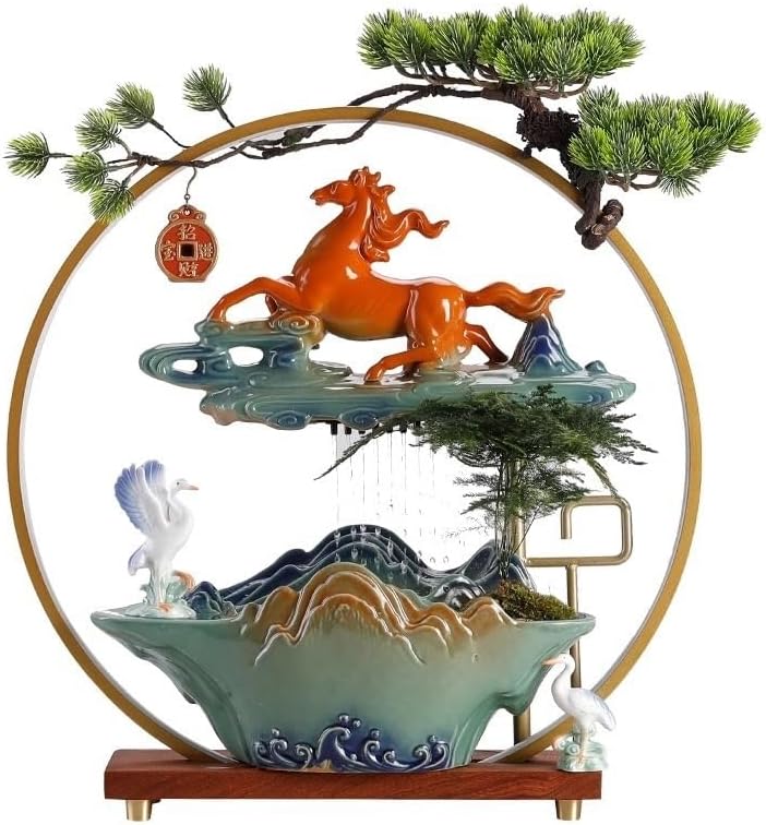 Ceramic Circulating Water Fountain for Home Office Decor