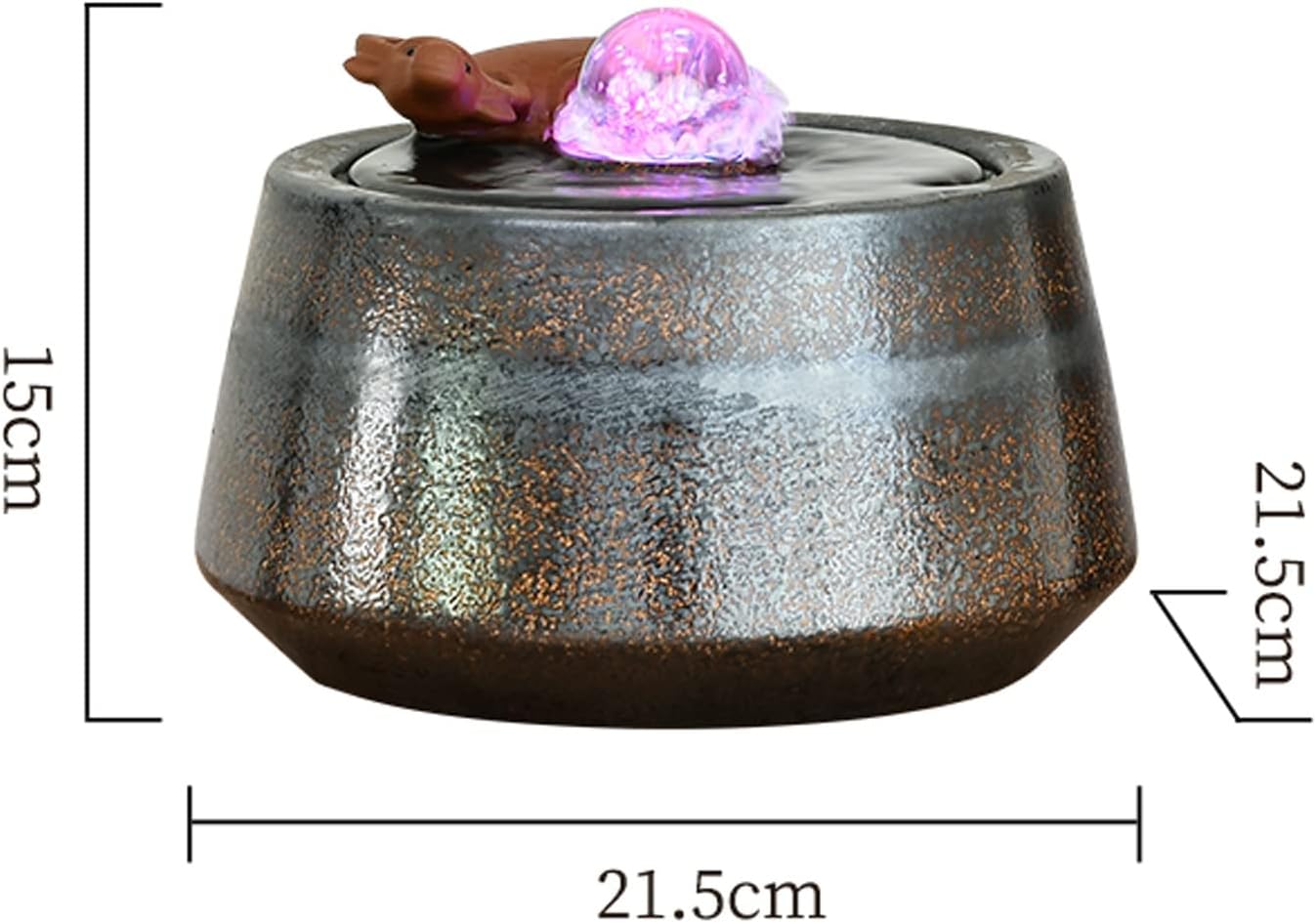 XRXwuf689 Desktop Water Fountain with Cow Sculpture