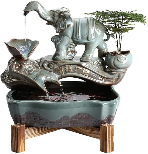 Chinese Style Tabletop Fountain for Home Office Decor
