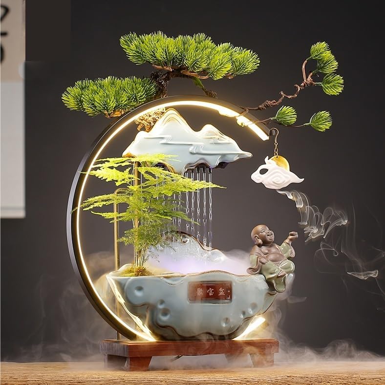Tabletop Indoor Fountain with Circulating Water for Home Decor
