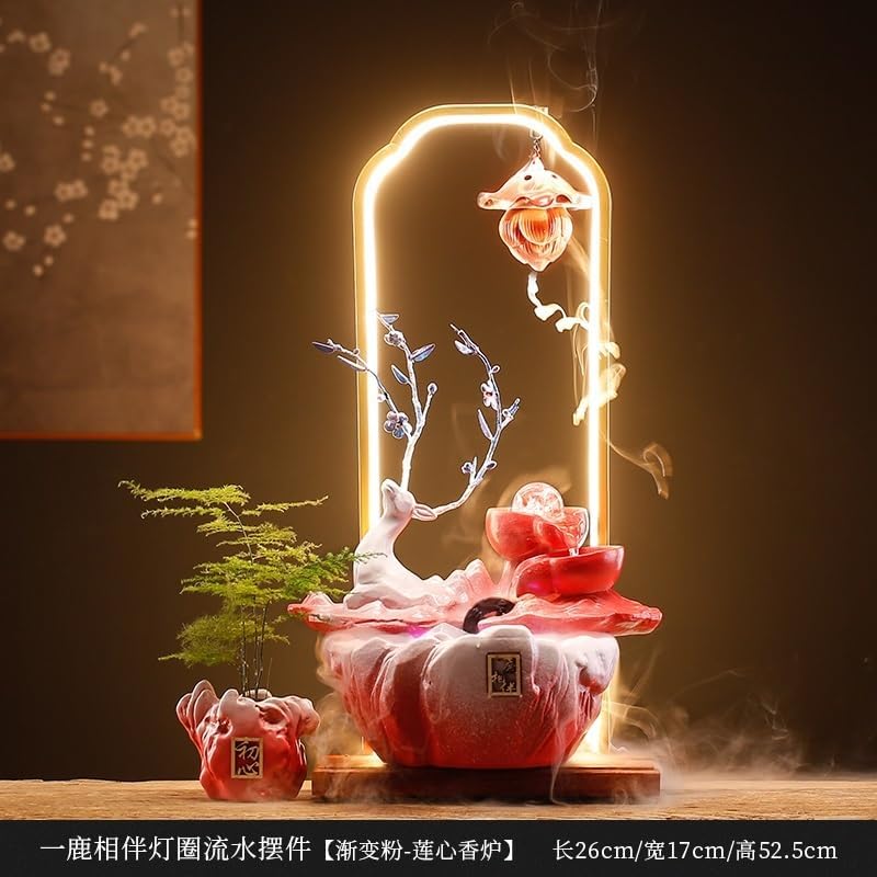 Red Deer Tabletop Indoor Fountain with Circulating Water