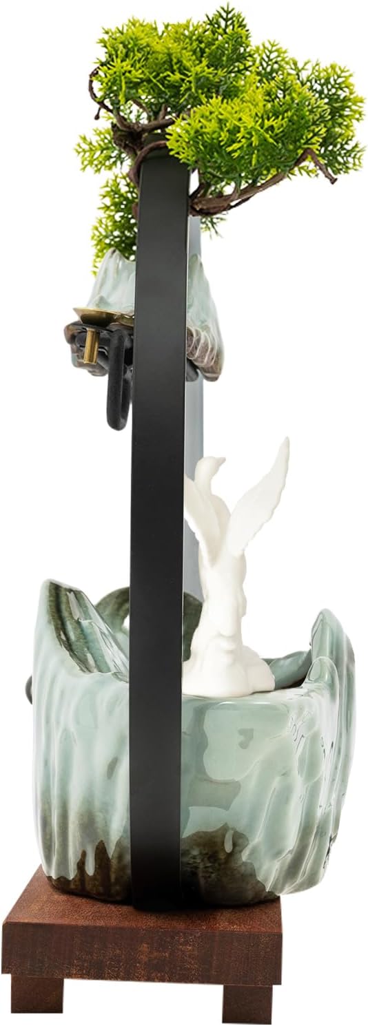 Emmliy Tabletop Water Fountain with LED Light Mist