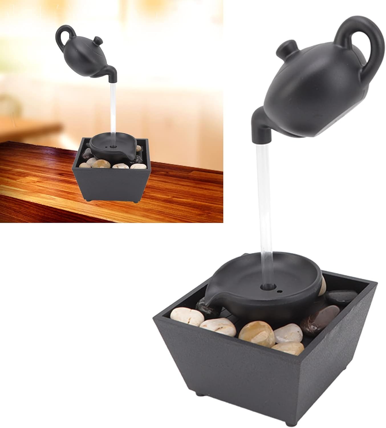 Floating Teapot Waterfall Office Desk Fountain Decoration