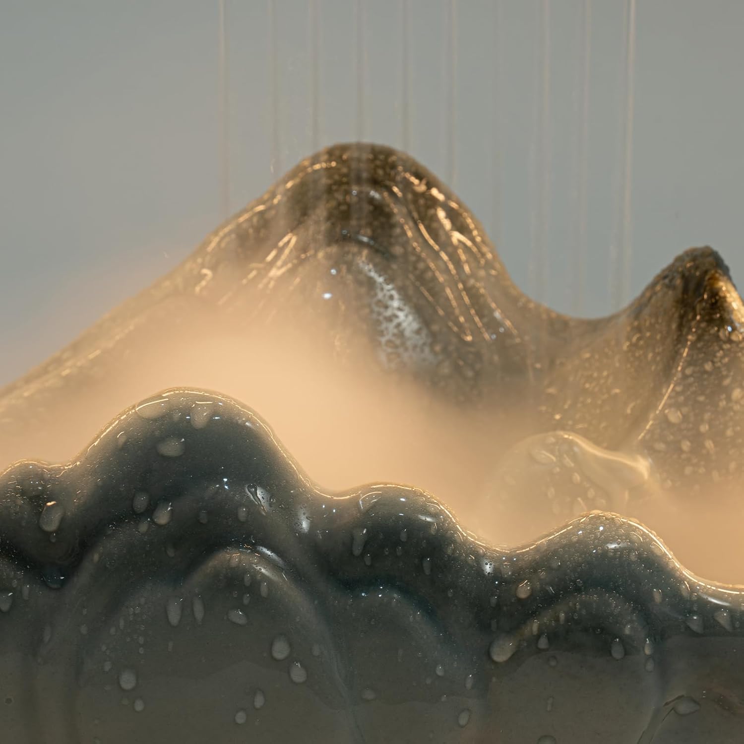 Tabletop Fountain with LED Lights and Pine Tree Decor