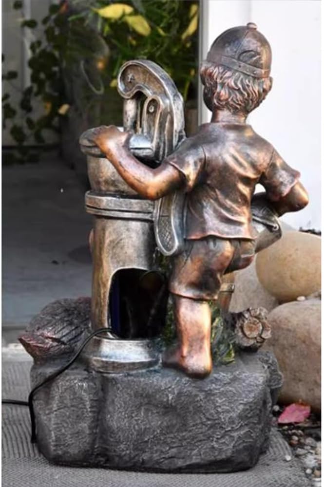 Elegant Copper Imitation Resin Tabletop Water Fountain