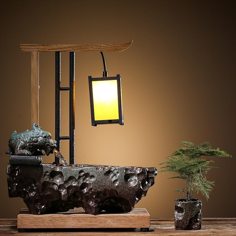 Modern Indoor Ceramic Tabletop Fountain for Home Office Decor