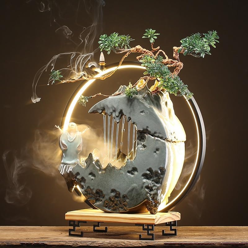 Indoor Fountain Tabletop Water Feature Zen Decor