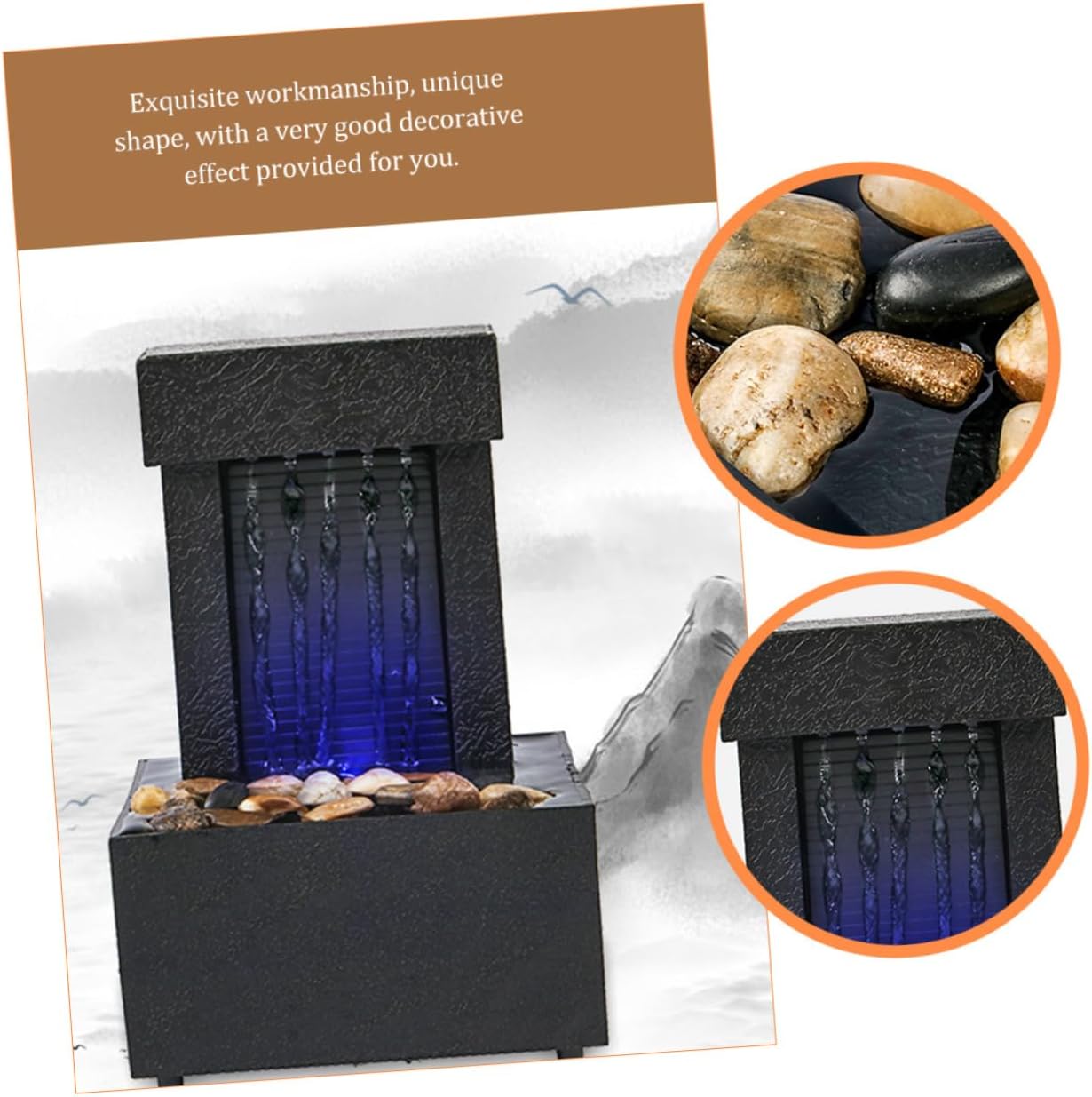 1set Creative Indoor Tabletop Fountain for Relaxation and Zen Meditation