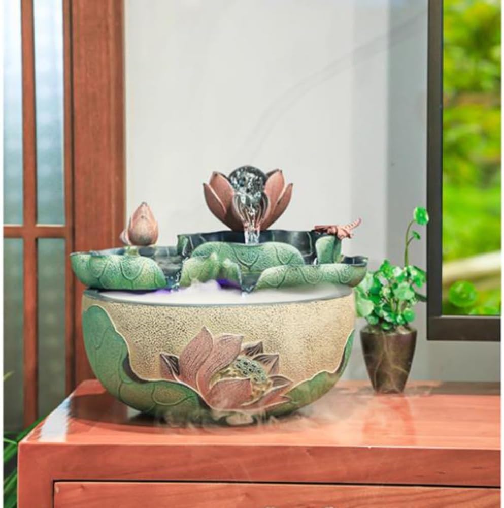 Elegant Lotus Desktop Fountain for Serenity and Decor