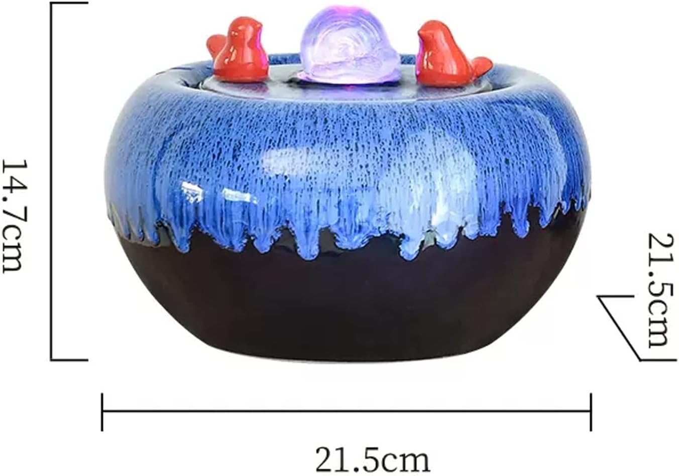 Elegant Desktop Water Fountain with LED Light and Rotatable Ball