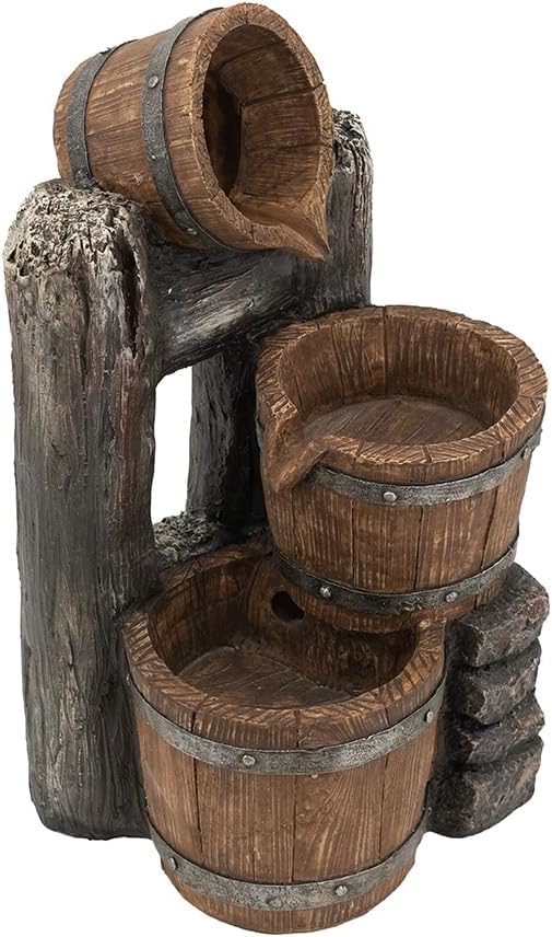 Elegant 3-Tier Bucket Fountain with LED Lights