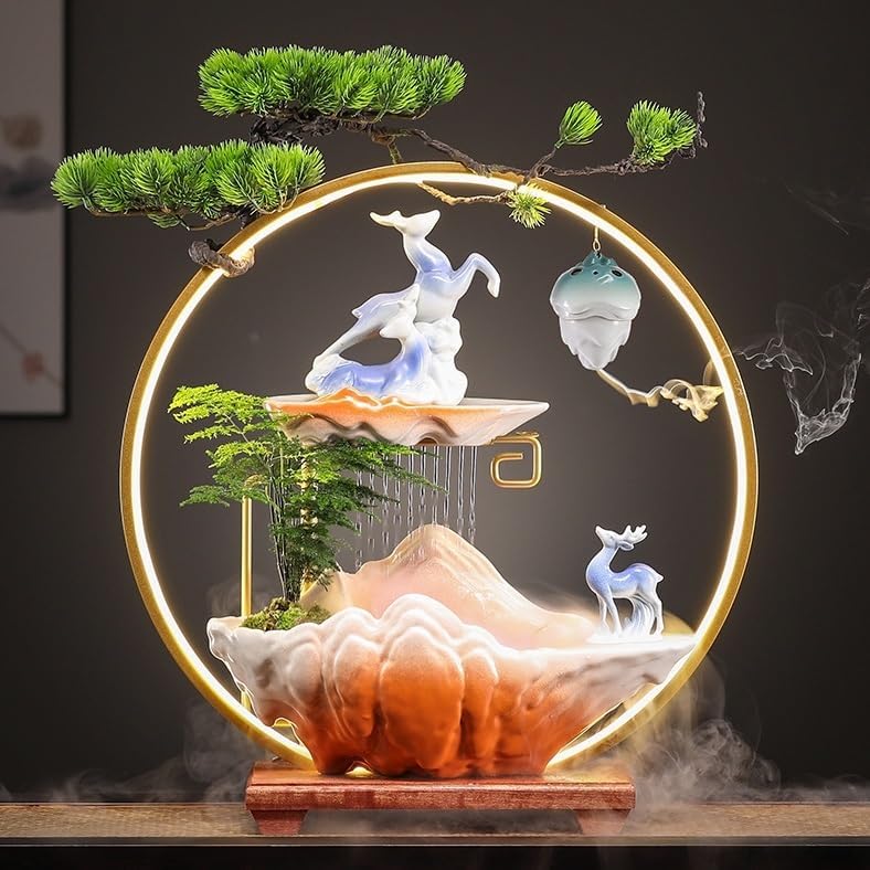 Water Fountain Indoor Zen Decorative Fountain Office Desk Bedroom Fountain