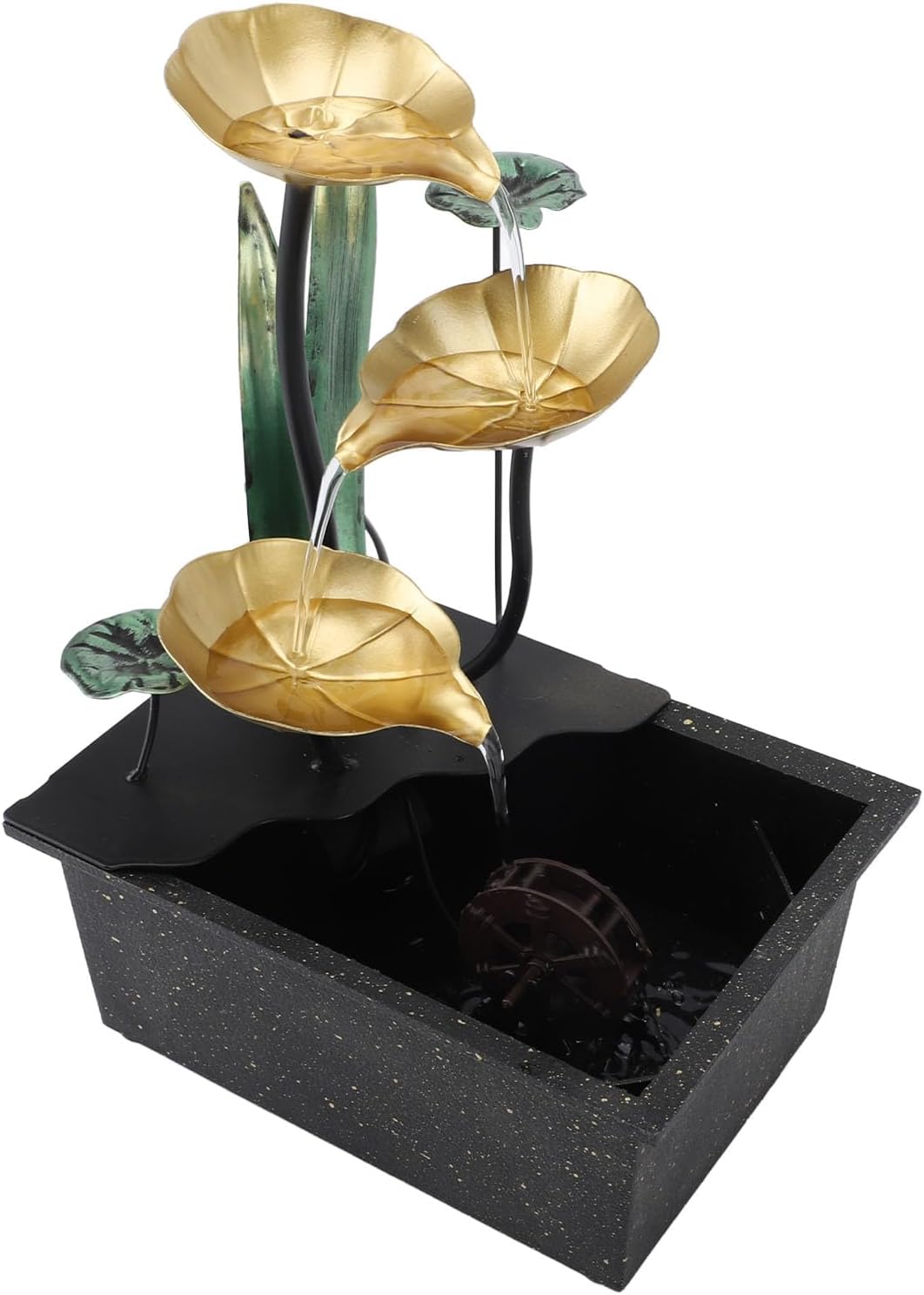 SUNFECILI Tabletop Water Fountain with LED Light