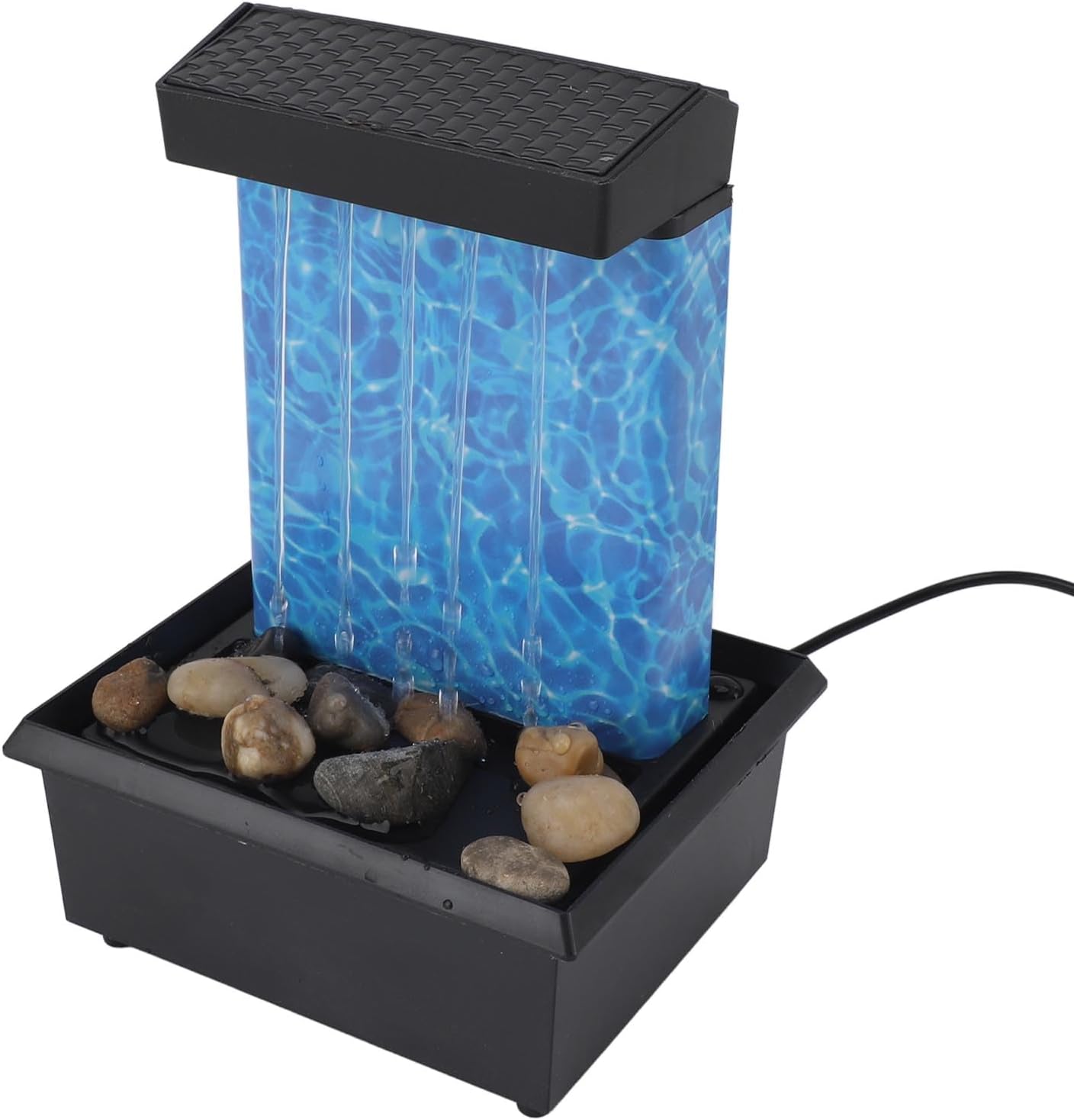 Indoor LED Waterfall Tabletop Fountain with River Rocks