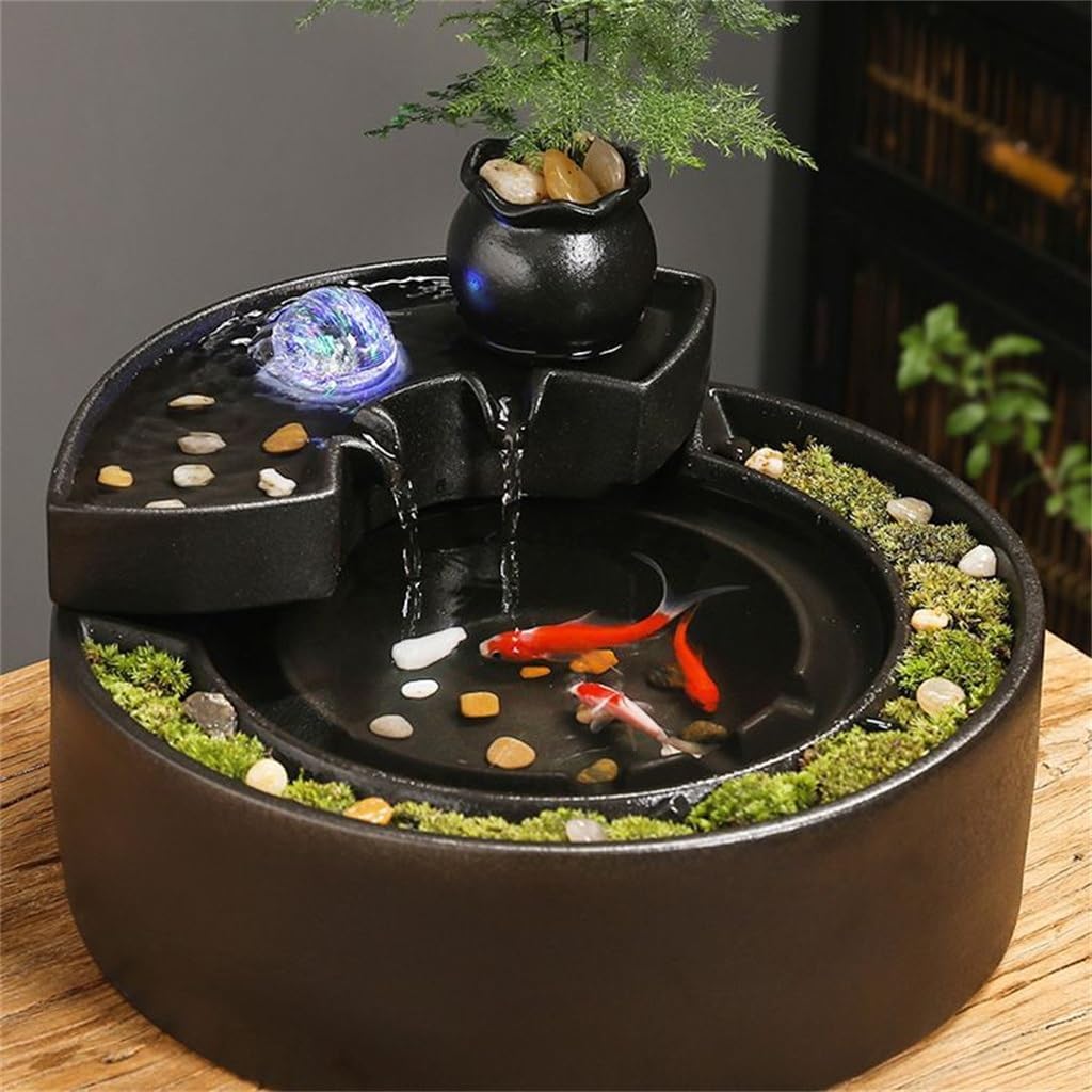 Creative Water Ornaments Circulating Fountain Ceramic Living Room Decor