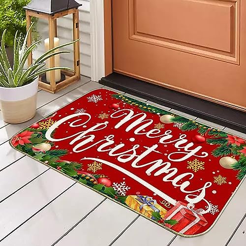 Unibyby Christmas Door Mat Outdoor 17x29 Inch