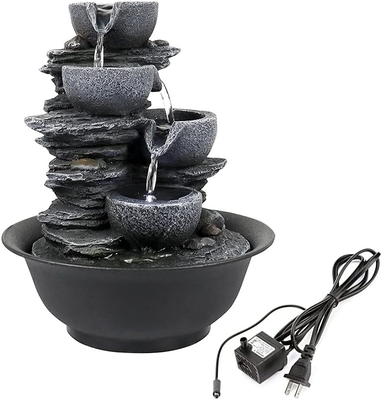 106 Inch Rock Water Fountain with LED Light for Home Office