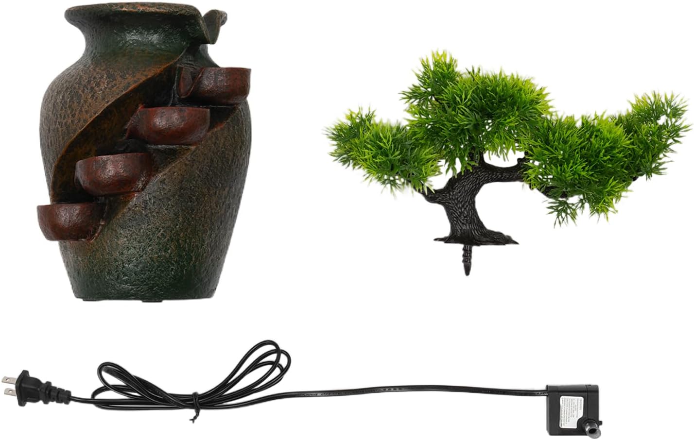 Tabletop Fountain 25W Mini Waterfall Indoor Decor 87 Inch Brown