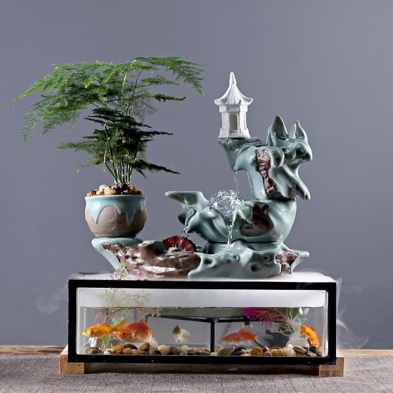 Indoor Fountain Tabletop Humidifier Decor Lamp