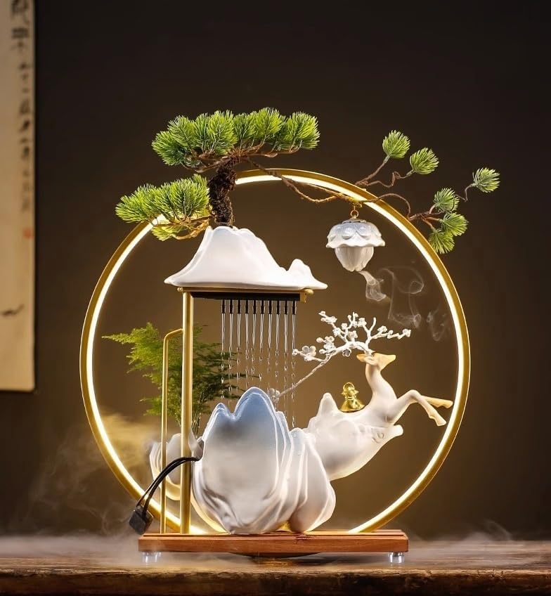 AQWASYUTER Decorative Water Fountain with Deer Design