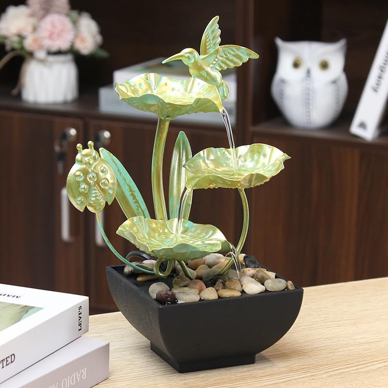 11 Inch Tabletop Water Fountain with LED Light