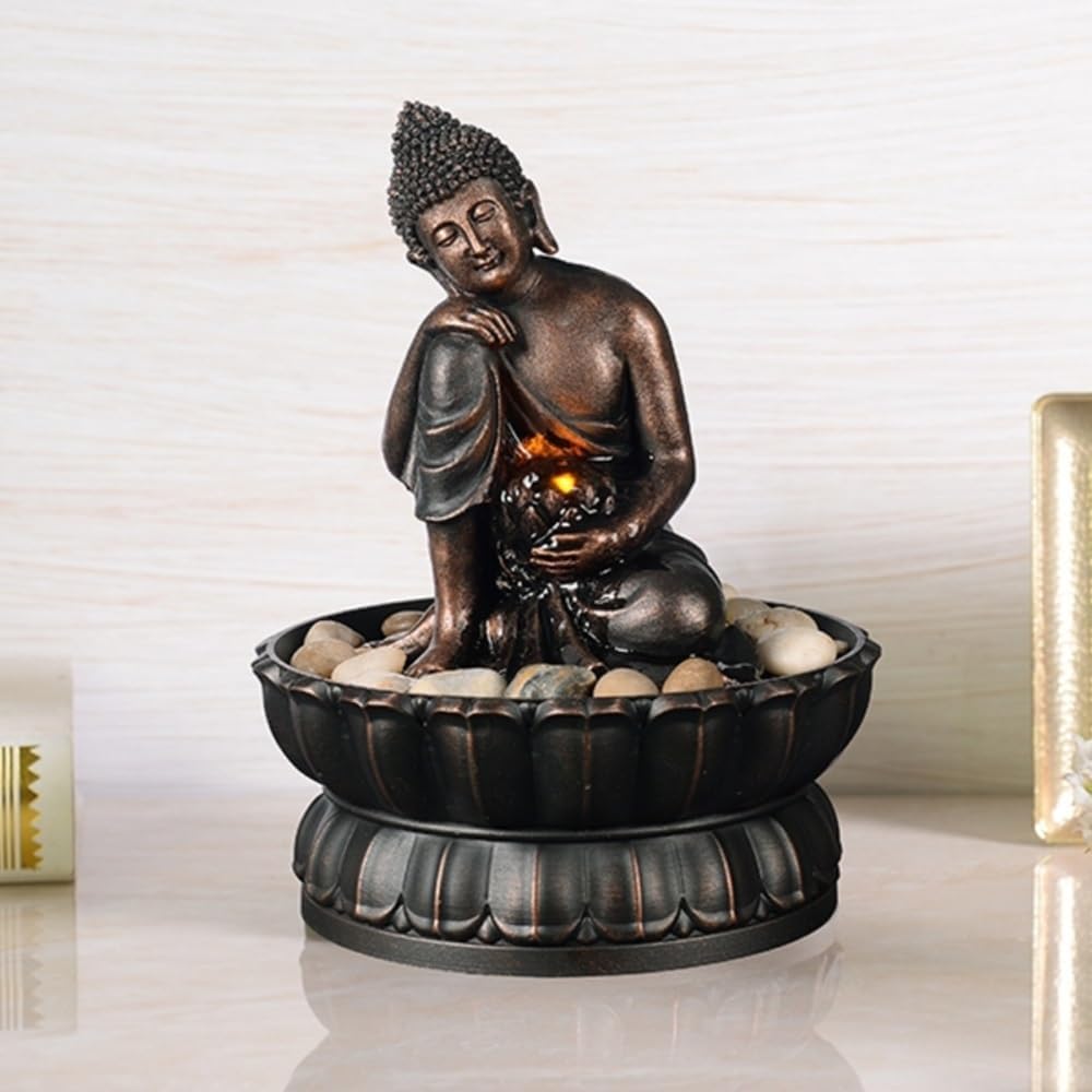 Buddha Desktop Fountain with Flowing Water Design