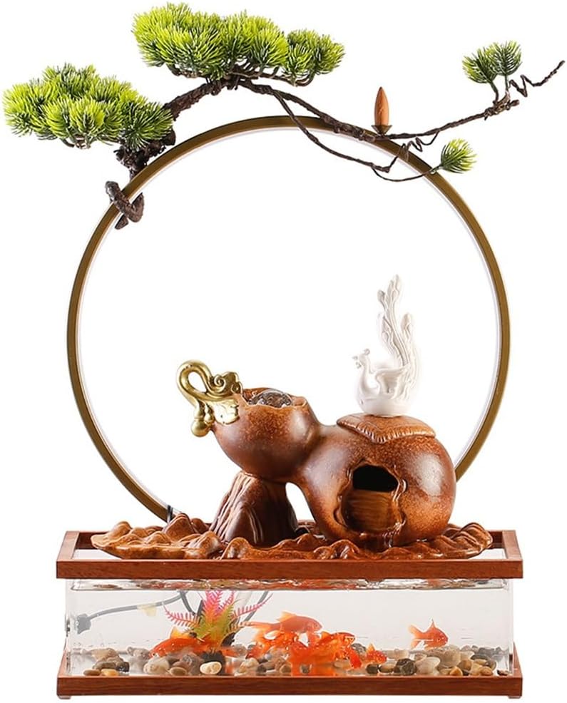 Fish Tank Water Ornament Gourd Fountain Tabletop Decoration