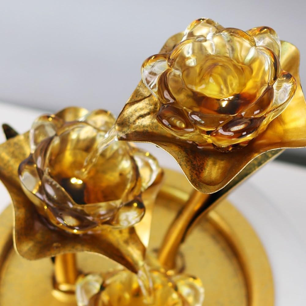 Golden Lotus Tabletop Fountain Artistic Water Feature