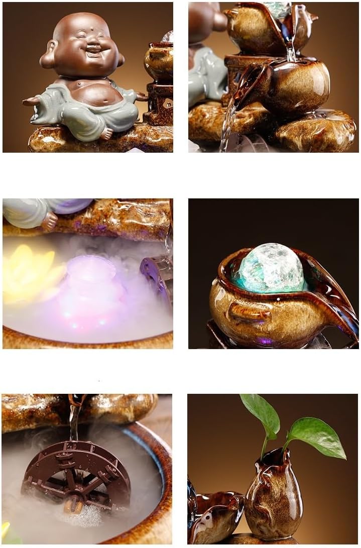 Modern Tabletop Indoor Fountain for Home Office Decor