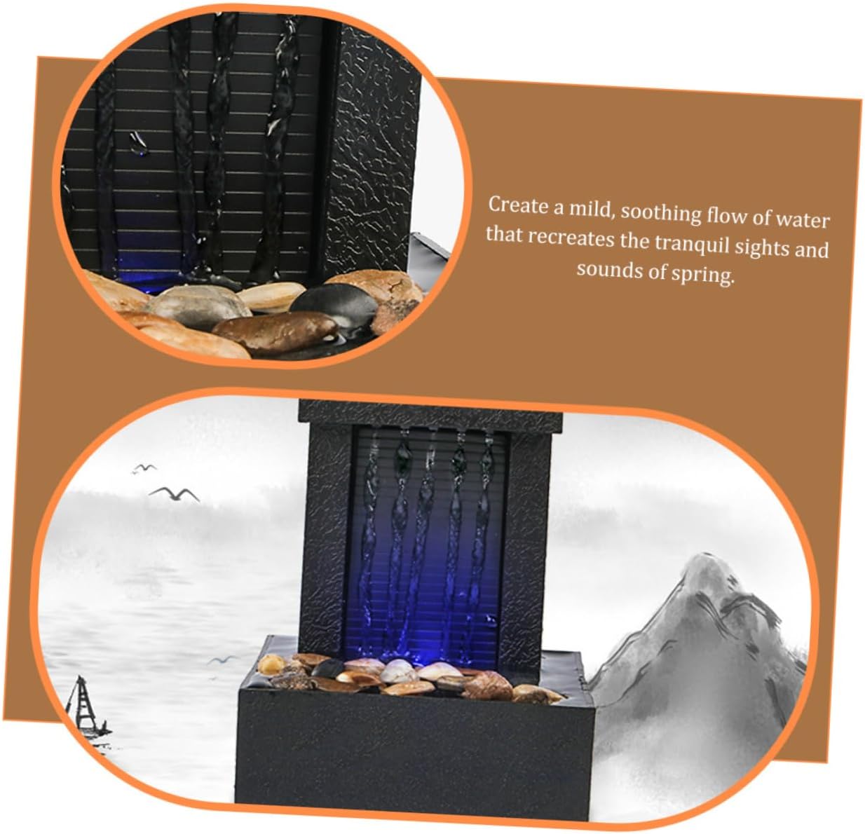 1set Creative Indoor Tabletop Fountain for Relaxation and Zen Meditation