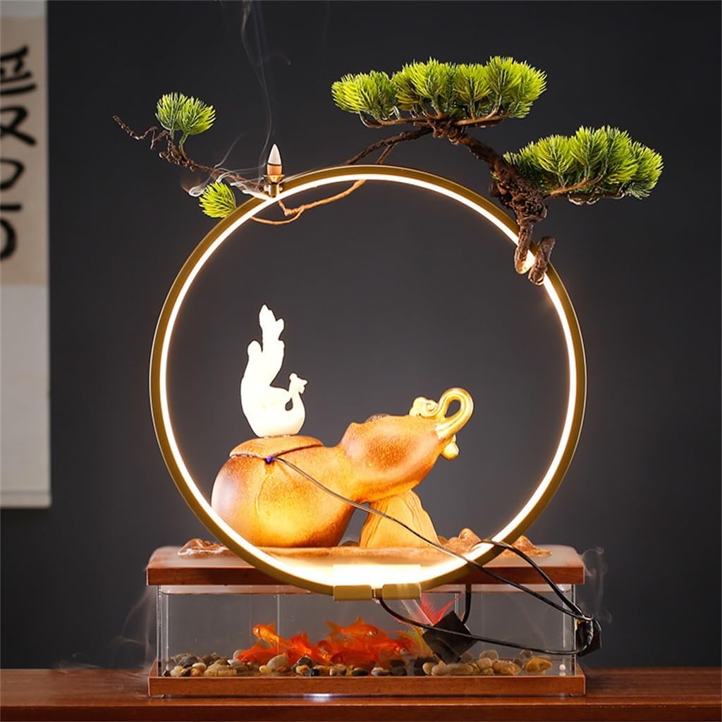 Fish Tank Water Ornament Gourd Fountain Tabletop Decoration