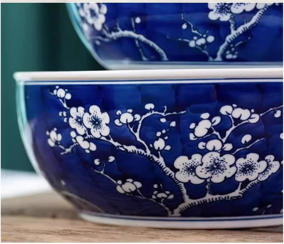 Tabletop Fountain with Blue and White Porcelain Design