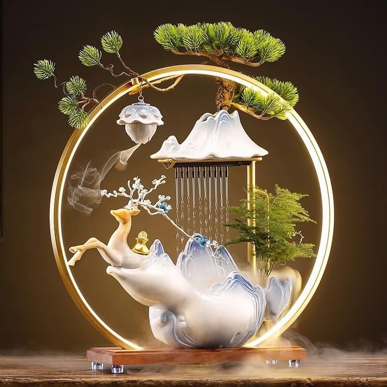 AQWASYUTER Decorative Water Fountain with Deer Design
