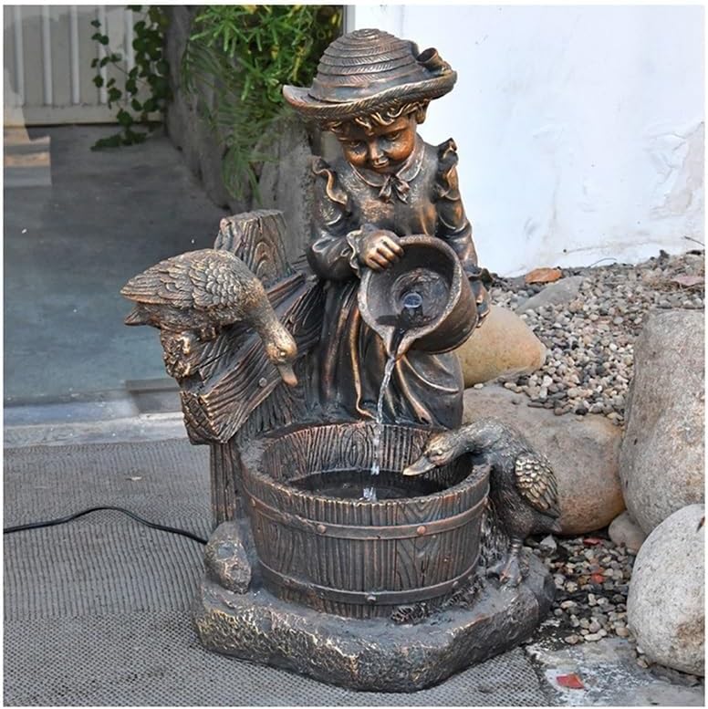 Elegant Tabletop Fountain Imitation Copper Resin