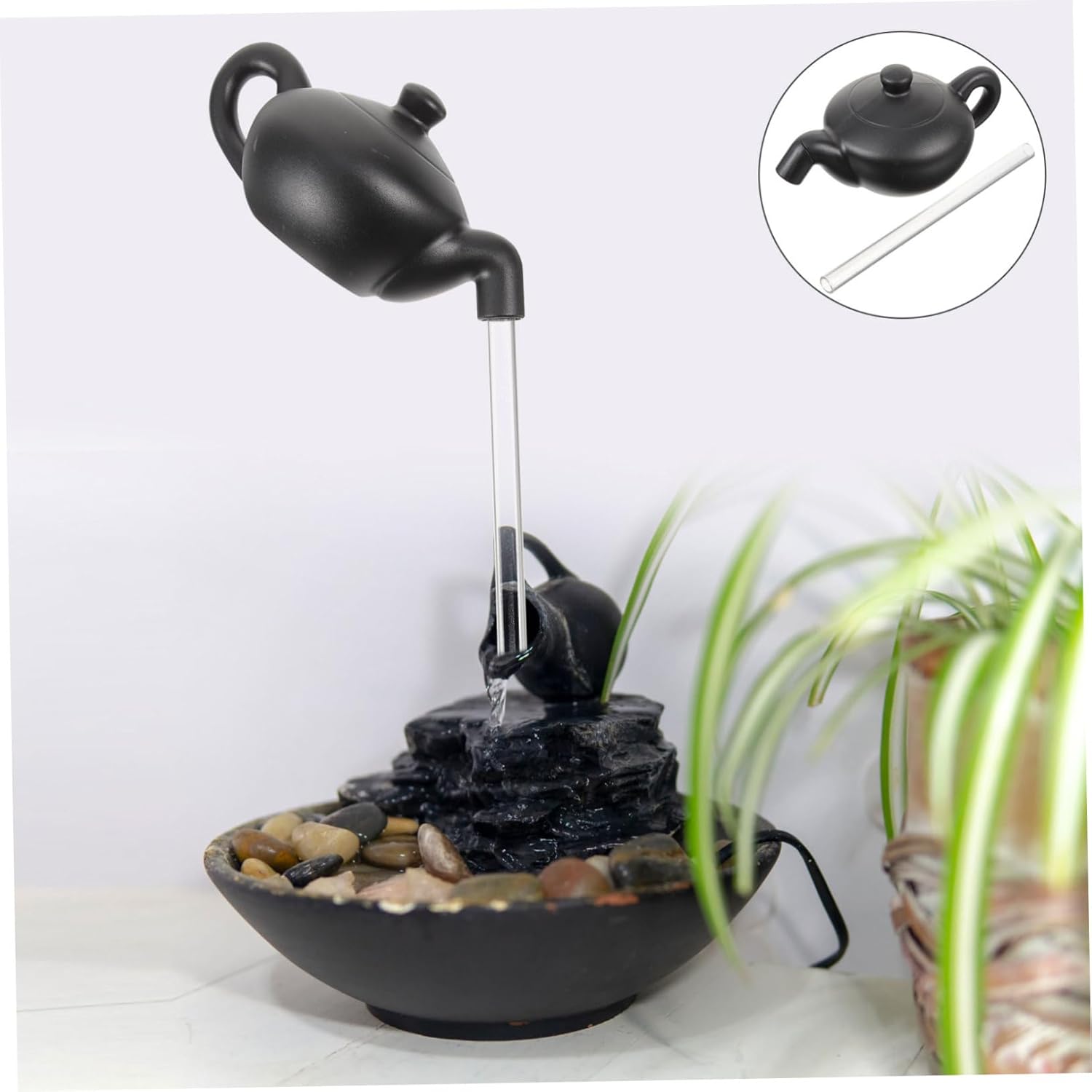 Suspended Teapot Waterfall Indoor Table Fountain DIY Decor