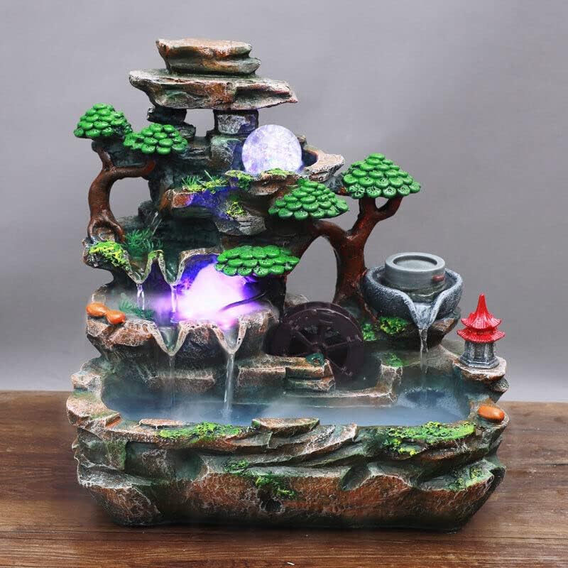 DYRABREST Tabletop Rockery Fountain with LED Light