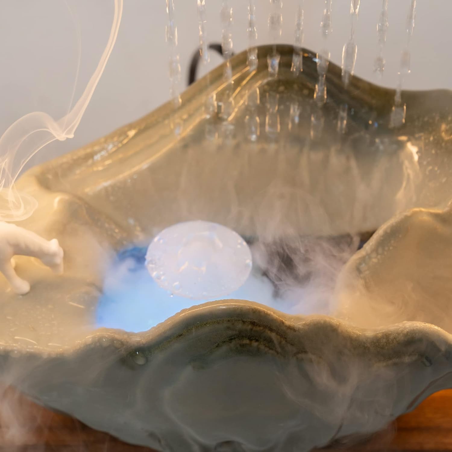 Headery Indoor Water Fountain with LED Light and Mist