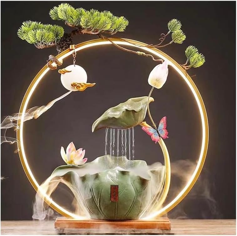 Indoor Lucky Water Fountain Decor Office Living Room Desktop Ornament