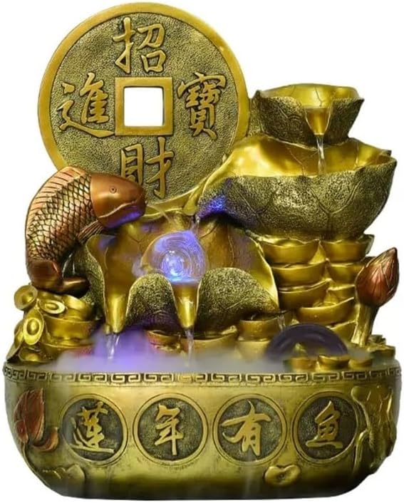 Elegant Tabletop Fountain with Koi Sculpture