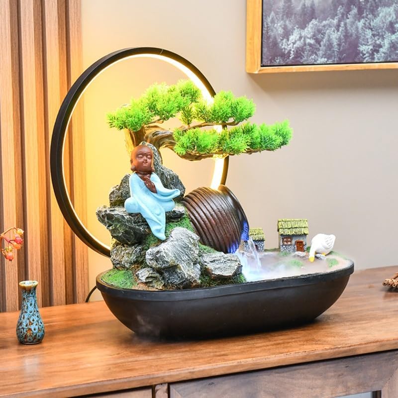 Chinese Style Rockery Water Fountain for Home Office Decor