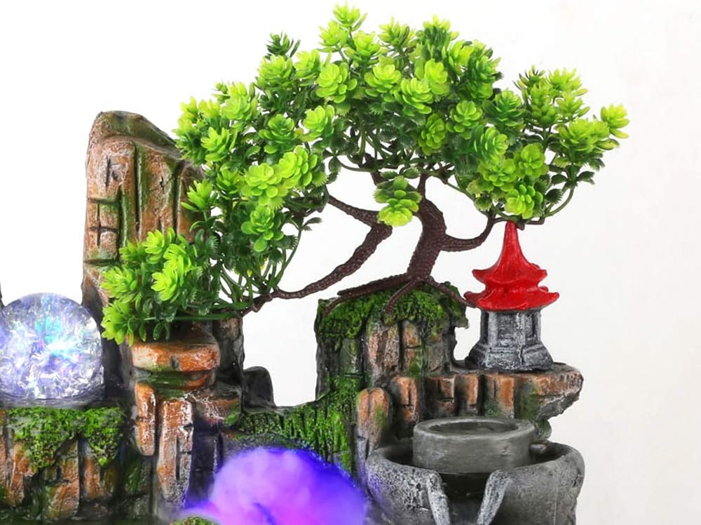 Desktop Waterfall Fountain with Atomizer for Indoor Relaxation