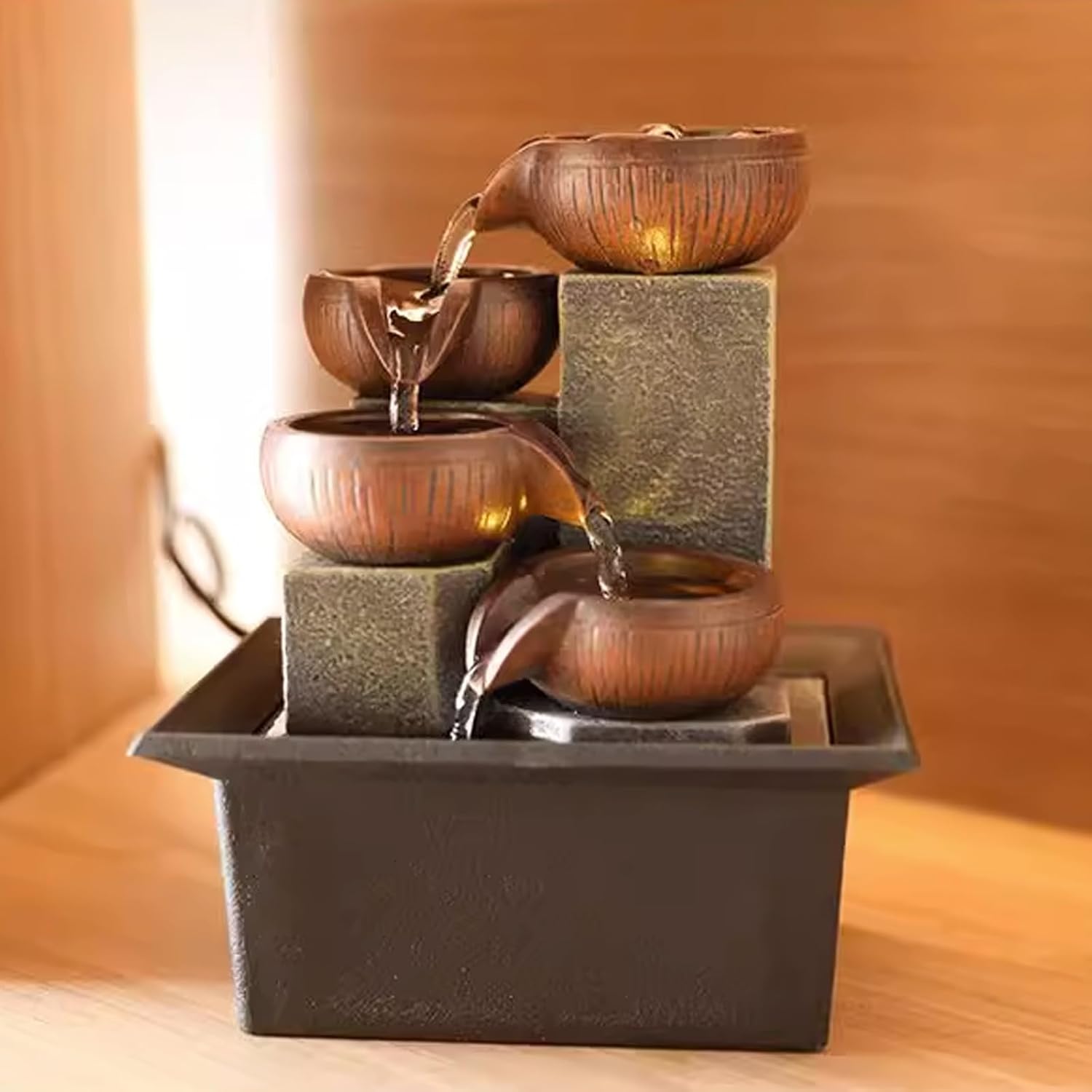 Stylish Tabletop Water Fountain for Home Office Meditation