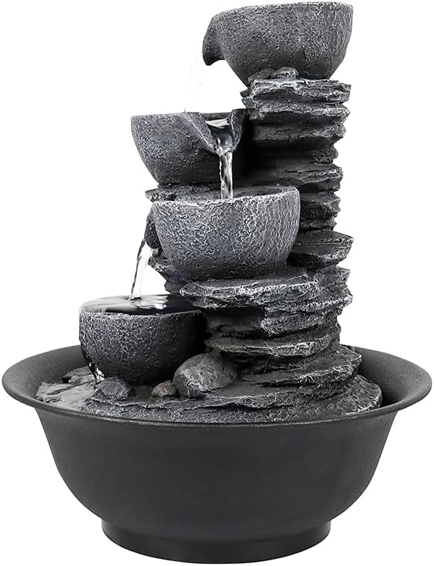106 Inch Rock Water Fountain with LED Light for Home Office