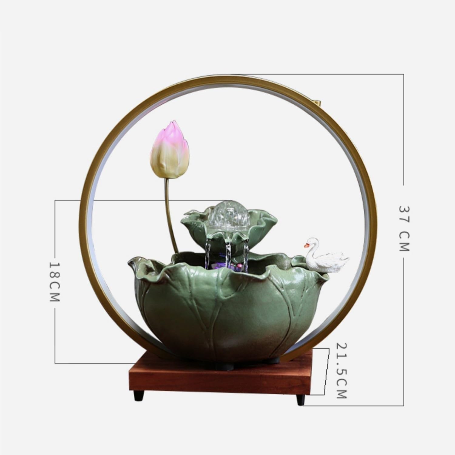 Chinese Style Tabletop Water Fountain Ornament for Home Office Decor