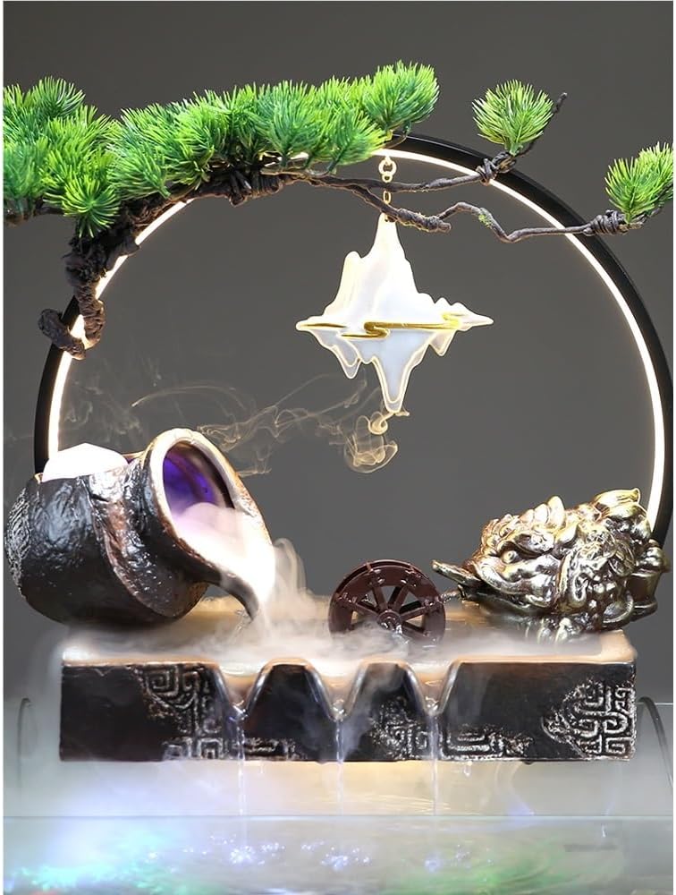 Modern Indoor Water Fountain with Fish Tank Decoration