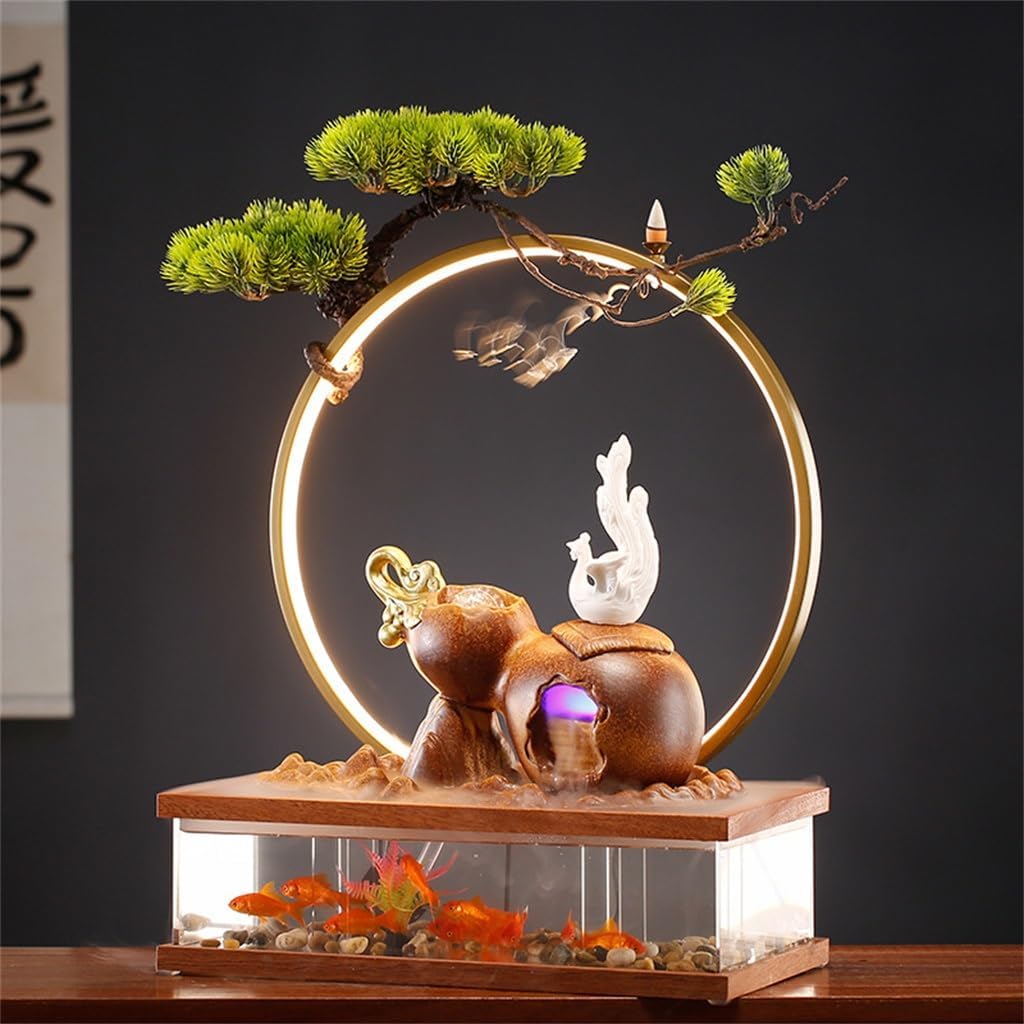 Fish Tank Water Ornament Gourd Fountain Tabletop Decoration