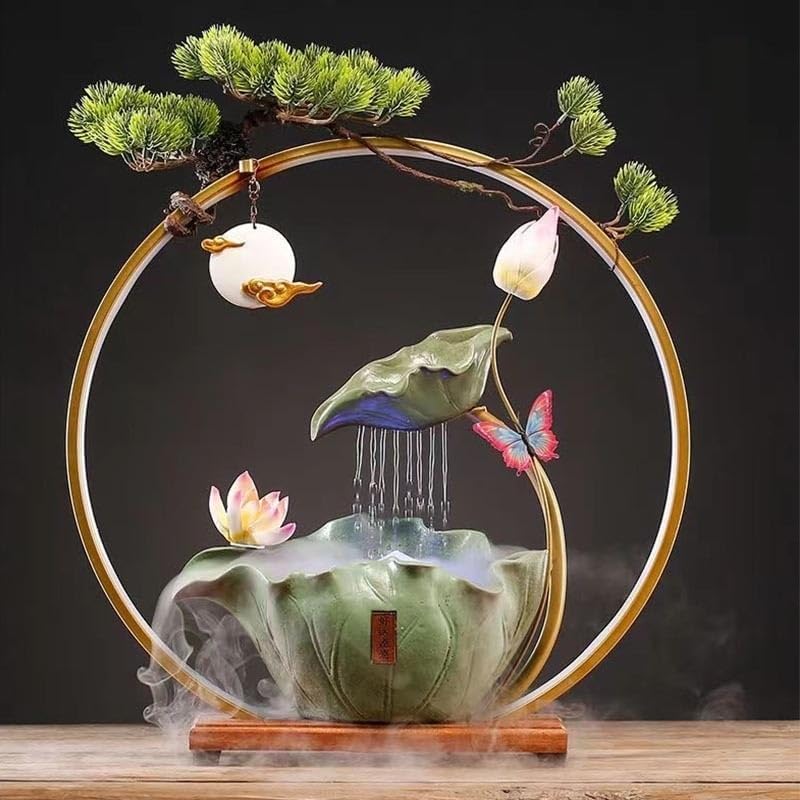 Indoor Lucky Water Fountain Decor Office Living Room Desktop Ornament