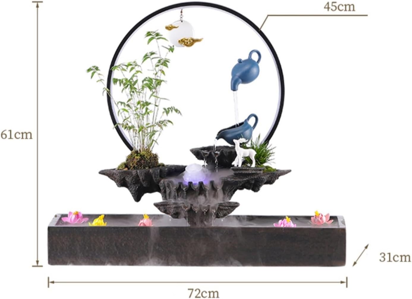 AQWASYUTER Indoor Water Fountain Decor with Circulating Waterfall