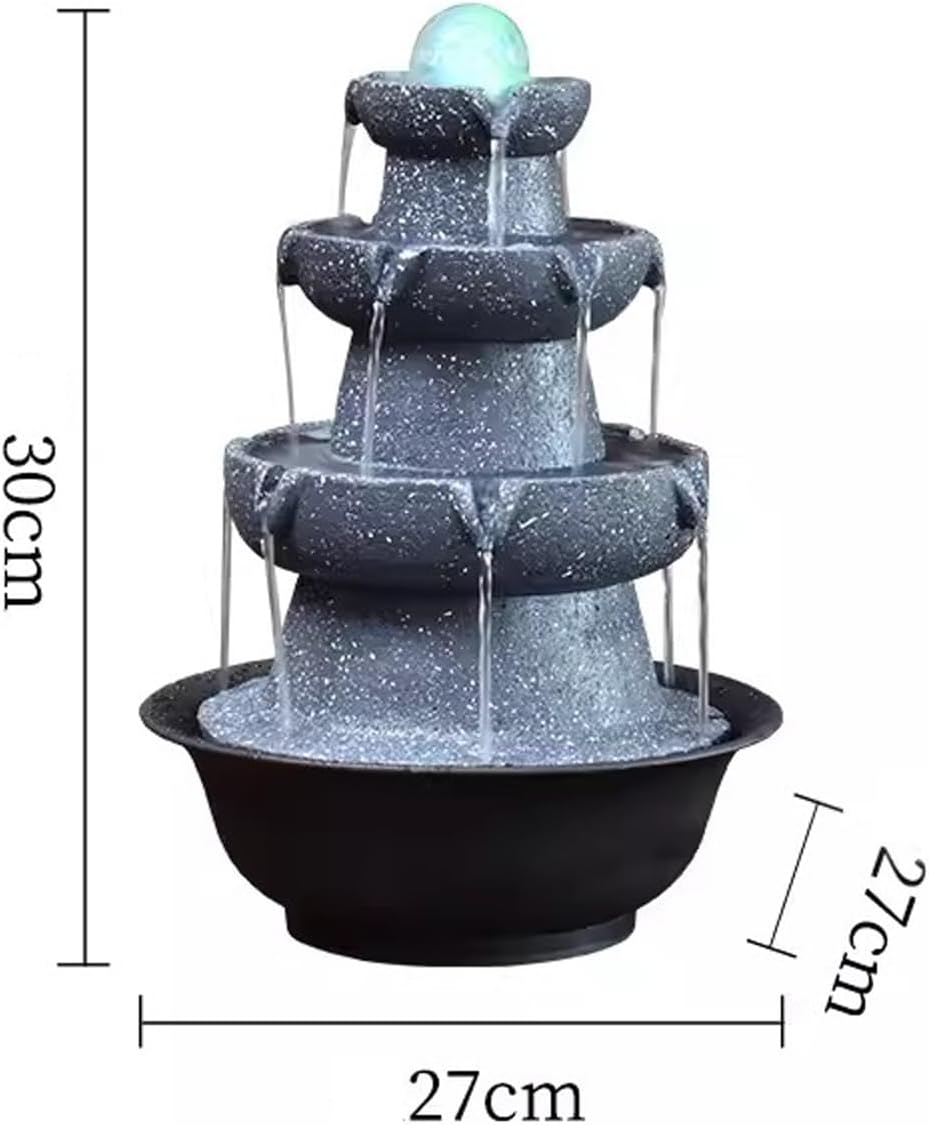 Elegant Tabletop Water Fountain with Rotating Water Ball and LED Light